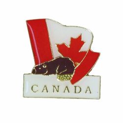 CDA Pin>Wavy Flag Sm Beaver