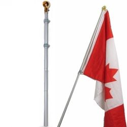 Flag Pole>Aluminum mat finish opens upto 8'