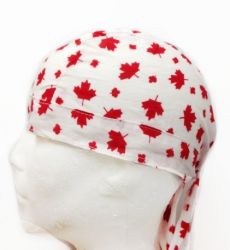 CDA Skull Cap>Red Leaf on Wht