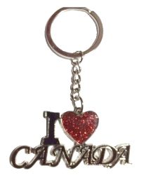 CDA Keychain>I Love Canada Shiny Heart