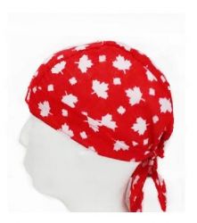 CDA Skull Cap>White Leaf on Red