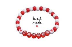 CDA Bracelet>I Love Canada Beads Hand made